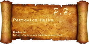 Petrovics Helka névjegykártya